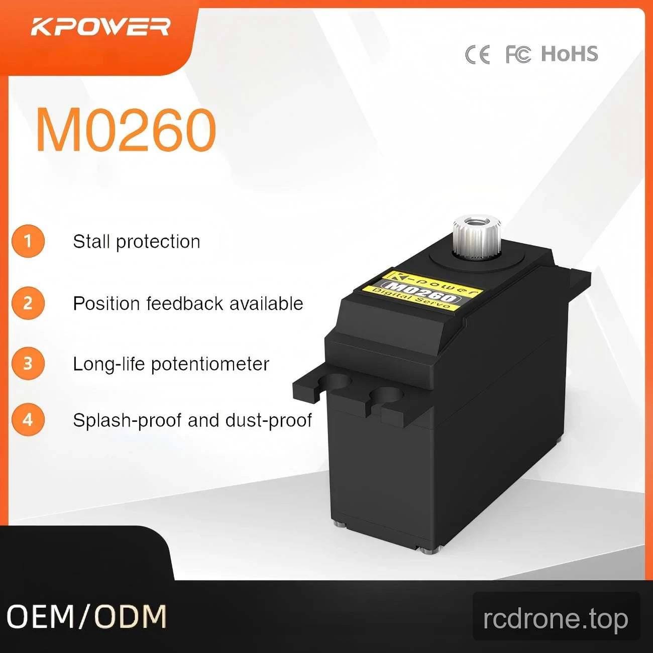 Kpower M0260 protection, position feedback and potentiometer feature panel