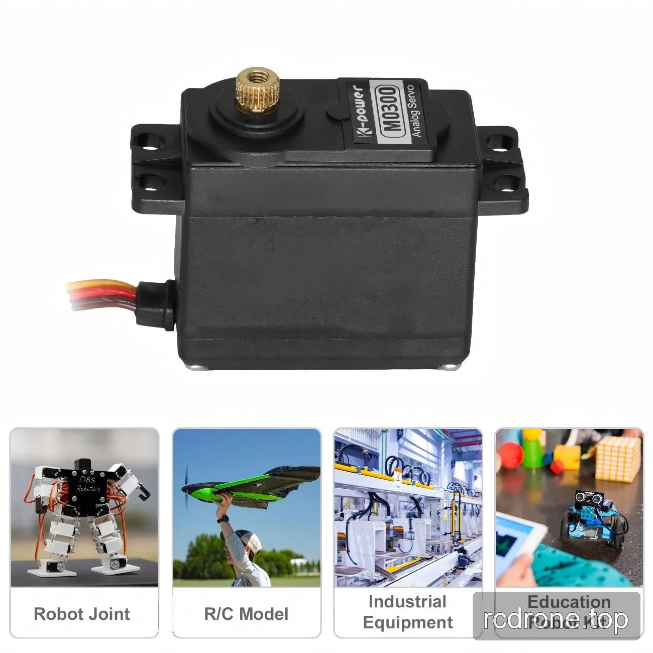 M0300 servo with robot-joint, R/C-model, industrial and educational application panels