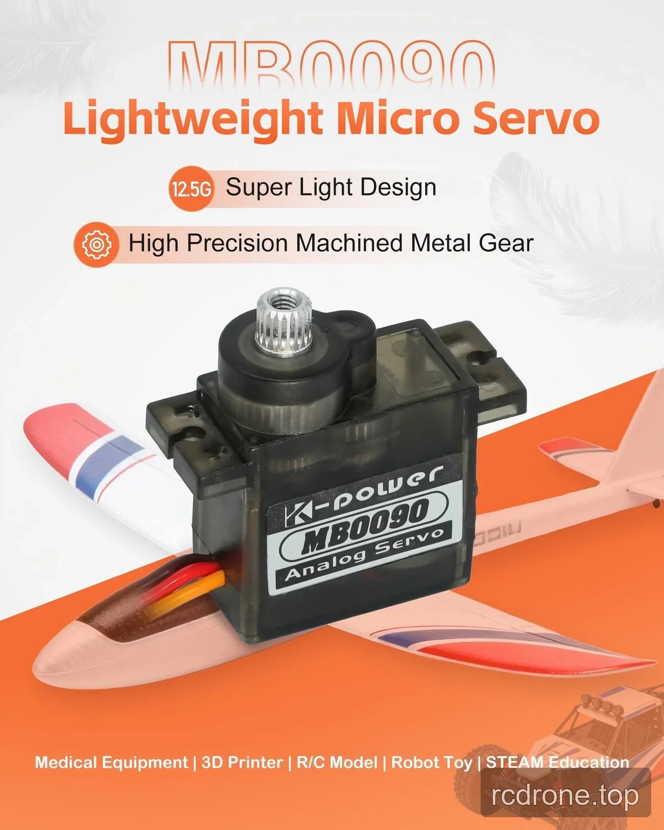Kpower MB0090 analog micro servo with metal-gearing and 12.5 g labels