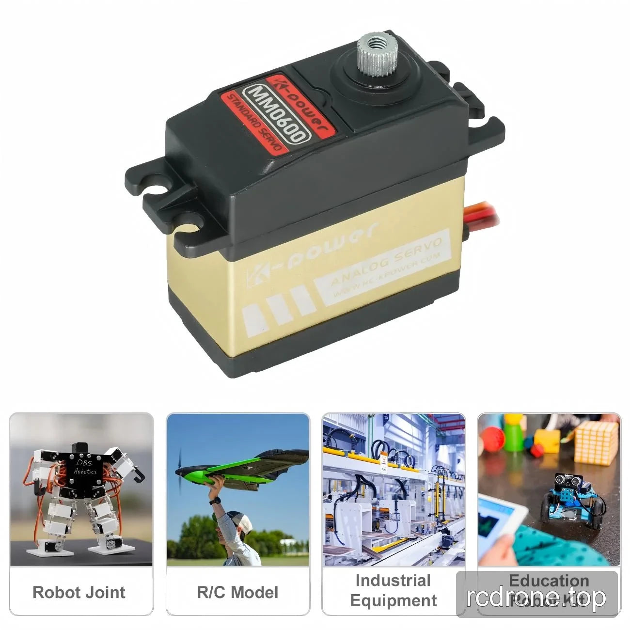 Kpower MM0600 servo with robot joint, RC model, industrial equipment and educational robot examples