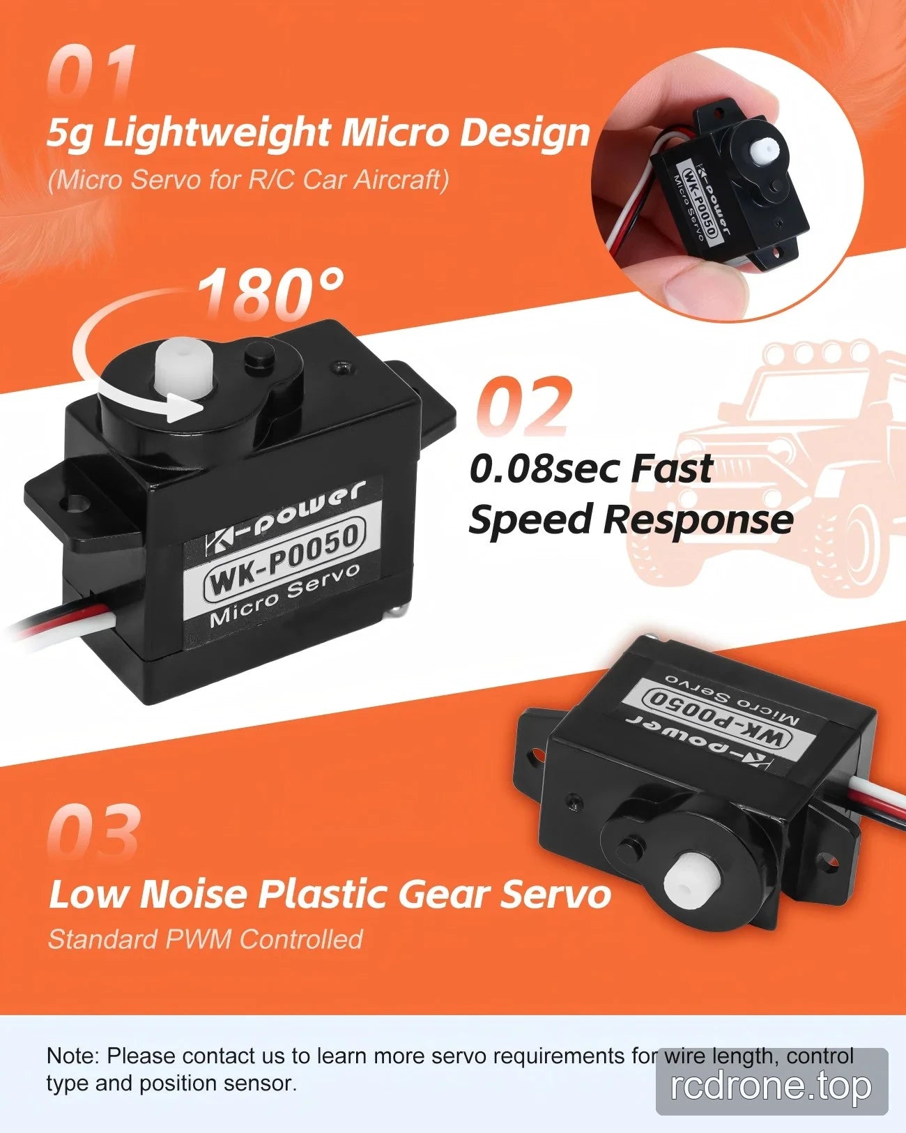 P0050 feature panel with weight, travel, plastic gearing and PWM labels