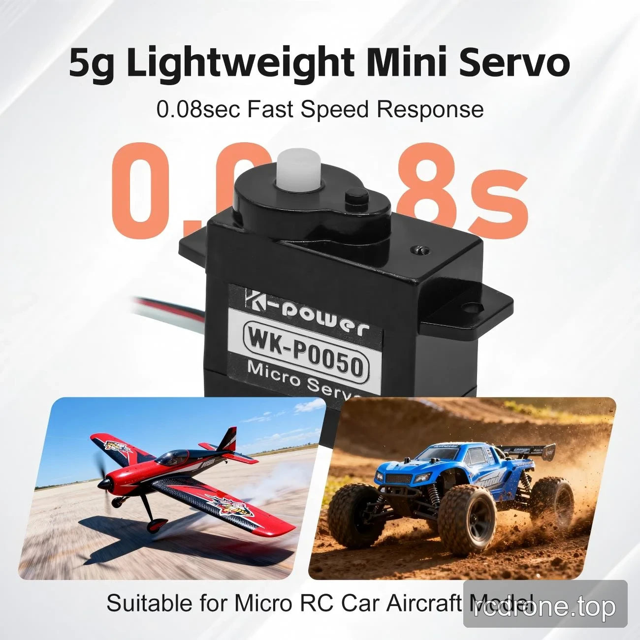 Lightweight micro servo panel with RC aircraft and car examples