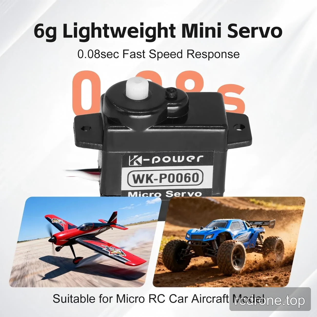 WK-P0060 lightweight servo with micro RC aircraft and car examples