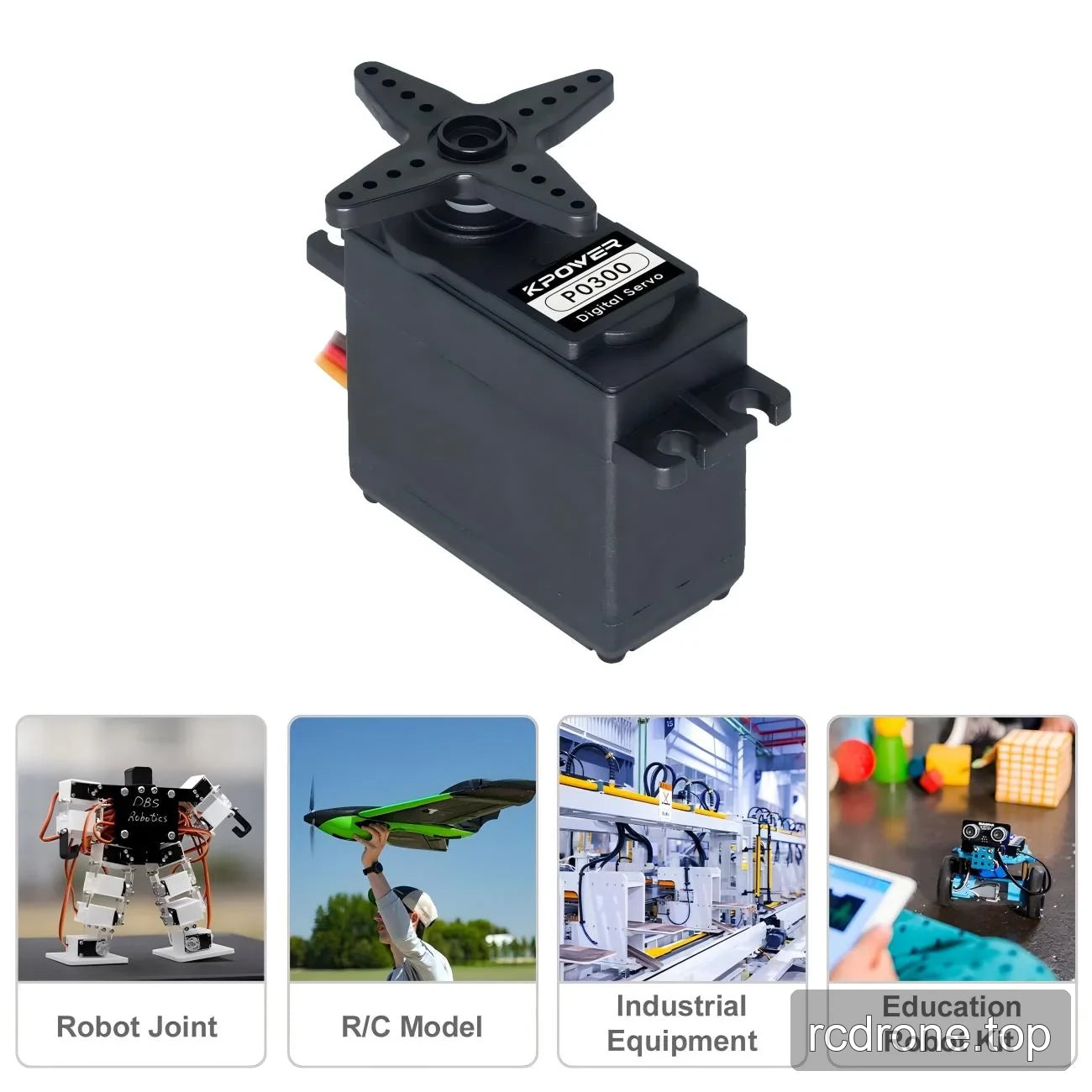 P0300 servo with robot joint, RC model, industrial equipment and educational kit examples