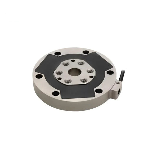 Kunwei KWR65-ET sensor shown at an angle with a silver circular body, black face sections, mounting holes, and side cable.