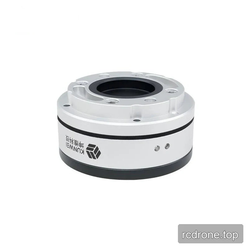 Rear angled view of the silver sensor with Kunwei body branding, two small side holes and a raised circular mounting face.