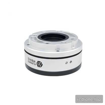 Rear angled view of the silver sensor with Kunwei body branding, two small side holes and a raised circular mounting face.