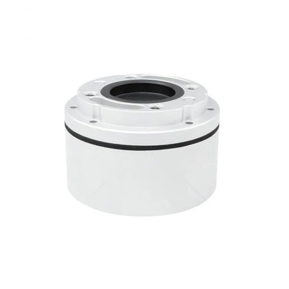 Opposite-side view of the silver cylindrical sensor, showing its plain housing, black band, and raised mounting ring.