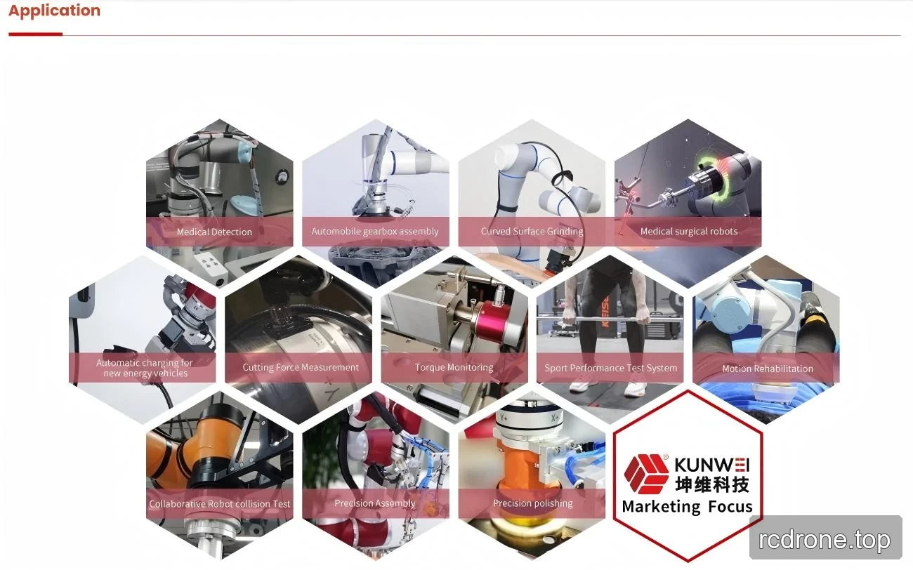 General force-sensor application examples in robotics, assembly, machining and rehabilitation