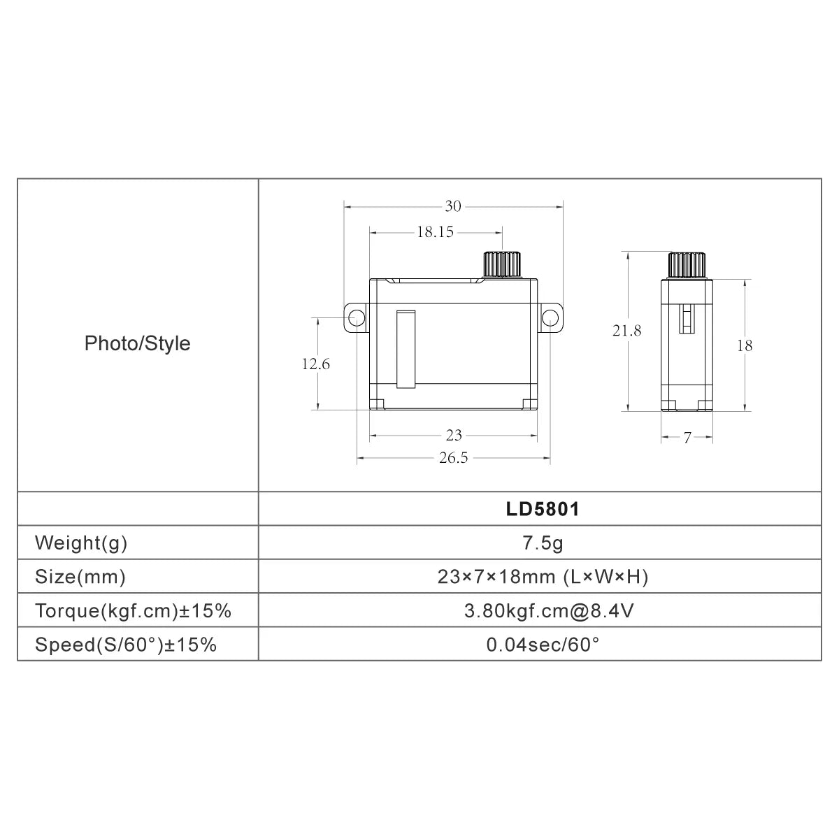 FrSky Corelss Xact 5800 Series Servos LD5801