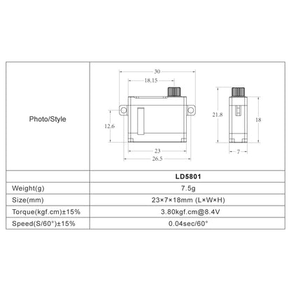 FrSky Corelss Xact 5800 Series Servos LD5801