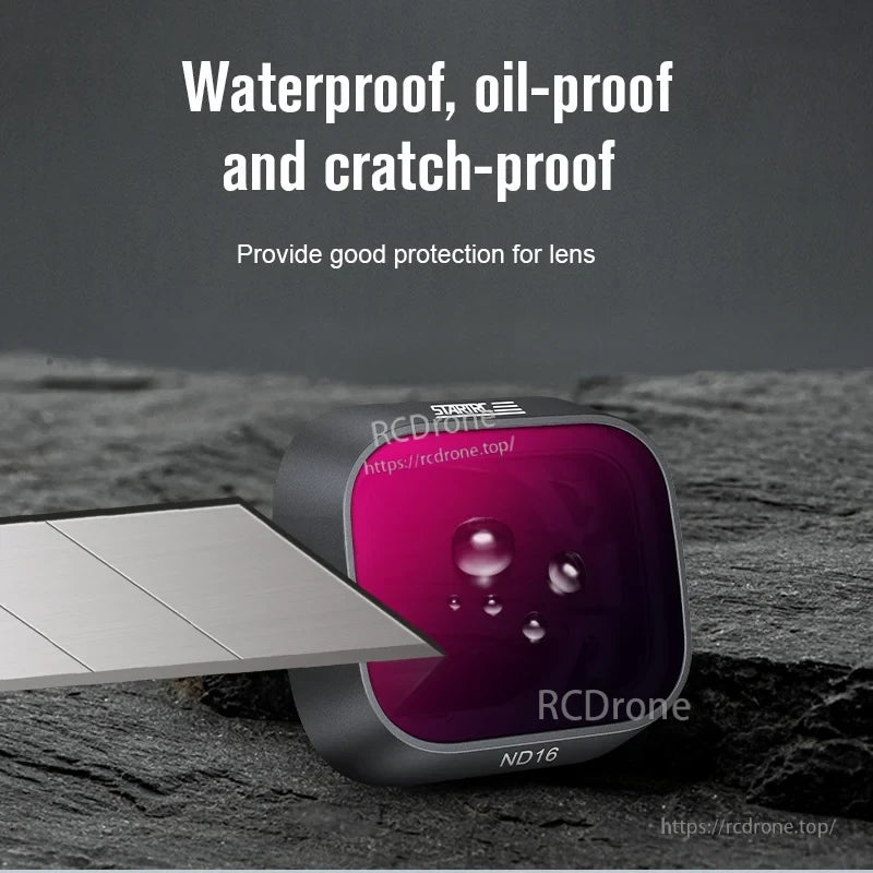 Waterproof, oil-proof, scratch-proof lens filter offers excellent protection for camera lens.