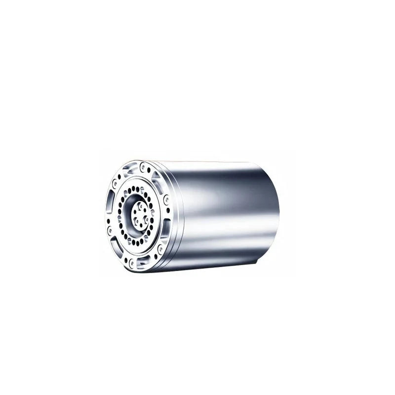 LinkDynamics HT52 cylindrical motor shown in a three-quarter view with a circular mounting face and bolt holes.