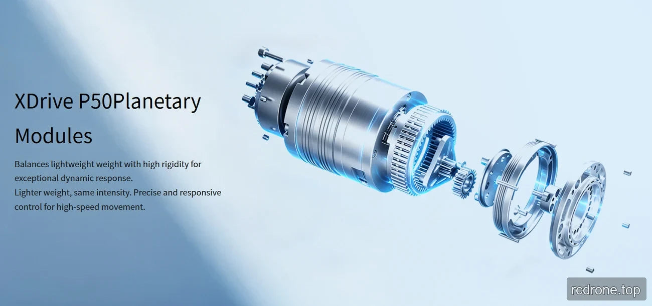 Exploded rendering of the XDrive P50 planetary module