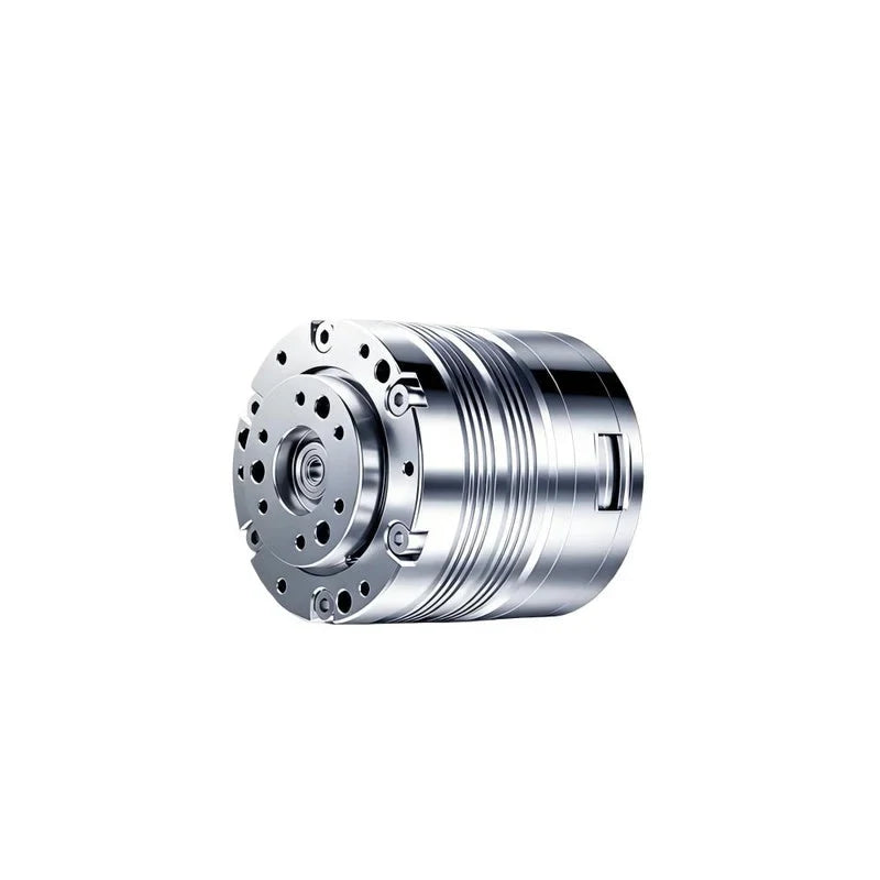 LinkDynamics P50 motor shown in a front three-quarter view with a circular mounting face and polished cylindrical housing.