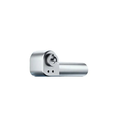Silver LinkDynamics ZG11 rotary actuator shown from the front, with a circular output face and two mounting holes.