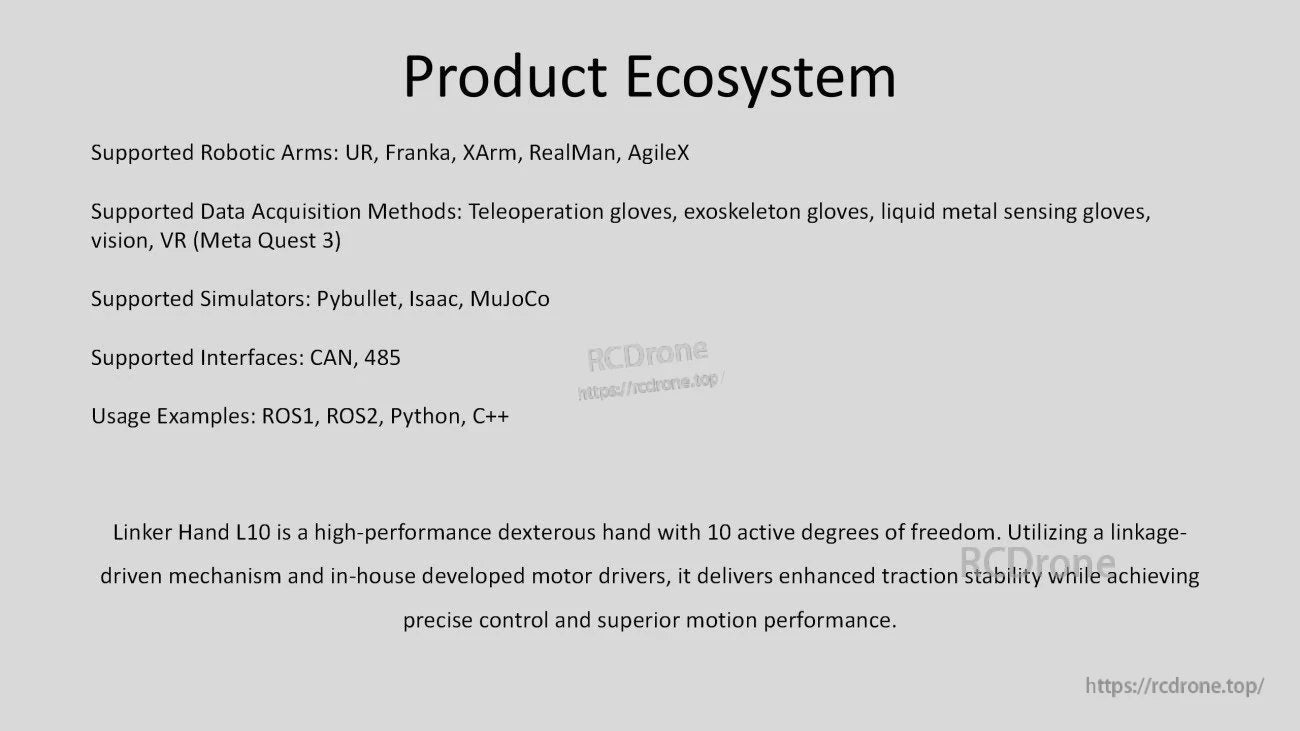 LINKERBOT Linker Hand L10 Robot Hand, Linker Hand L10 provides 10 DOF with precise motion and supports multiple platforms for versatile robotic integration.