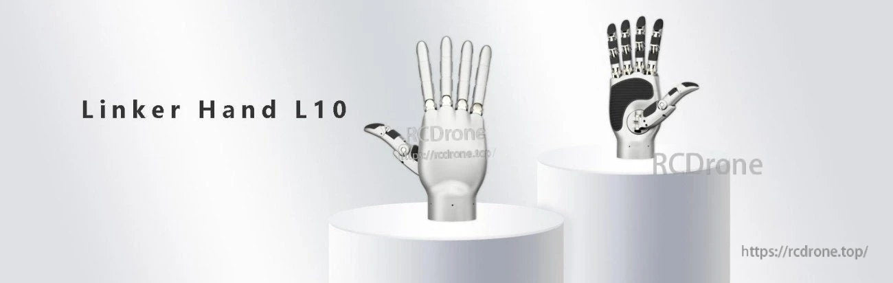 LINKERBOT Linker Hand L10 Robot Hand, Robotic hand with 10 degrees of freedom, controlled by CAN/RS485 protocol, features worm gear drive and an 80N grip, powered by DC 24V +/- 10%