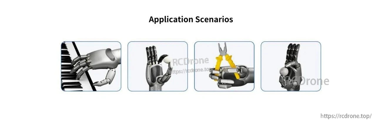 LINKERBOT Linker Hand L10 Robot Hand, Linkerbot robotic hand has 10 degrees of freedom, controlled by CAN/RS485 and features worm gear drive and an 80N grip.