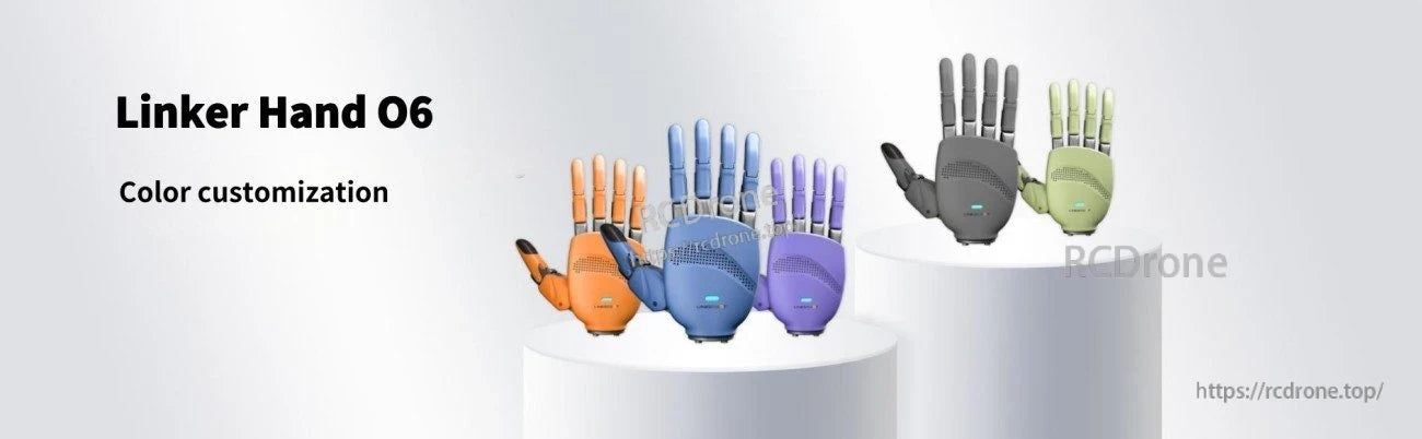 LINKERBOT Linker Hand O6 Robot Hand, Linkerbot robot hand with 6 degrees of freedom, 11 joints, and CAN/RS485 communication.