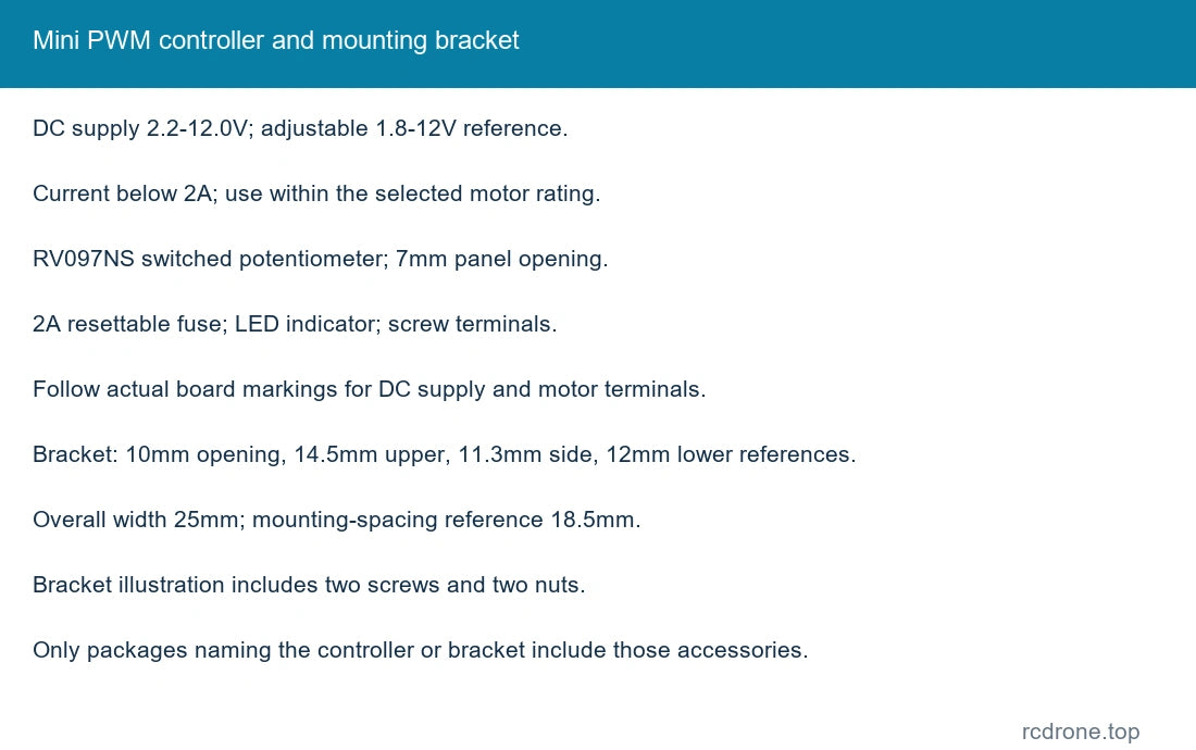Mini PWM controller and mounting bracket