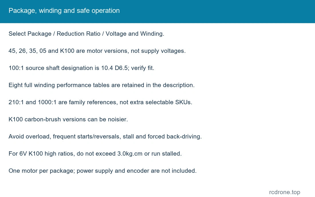Package, winding and safe operation