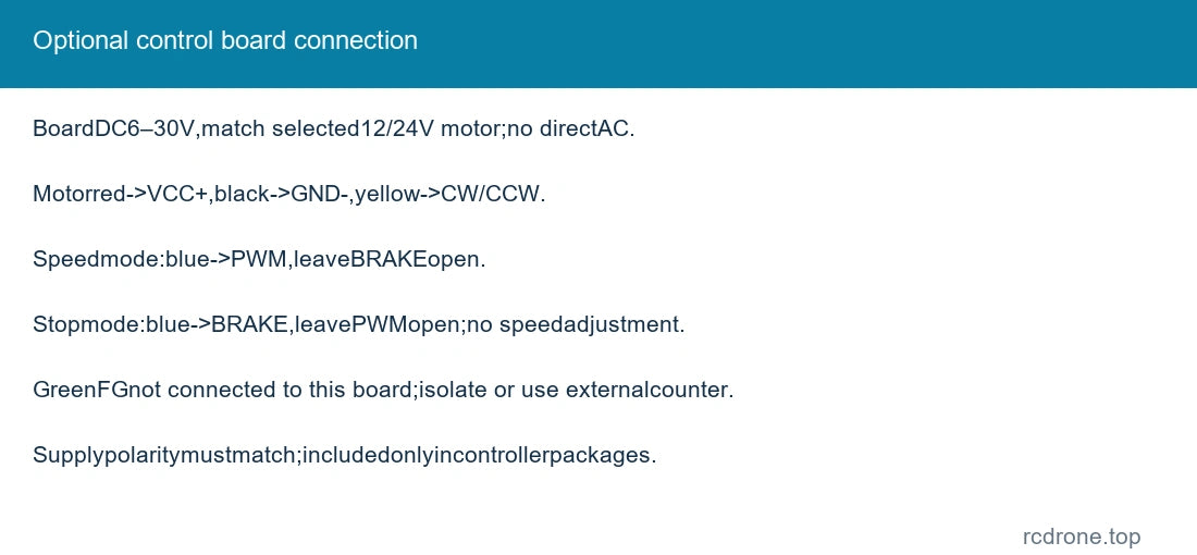 Optional control board connection