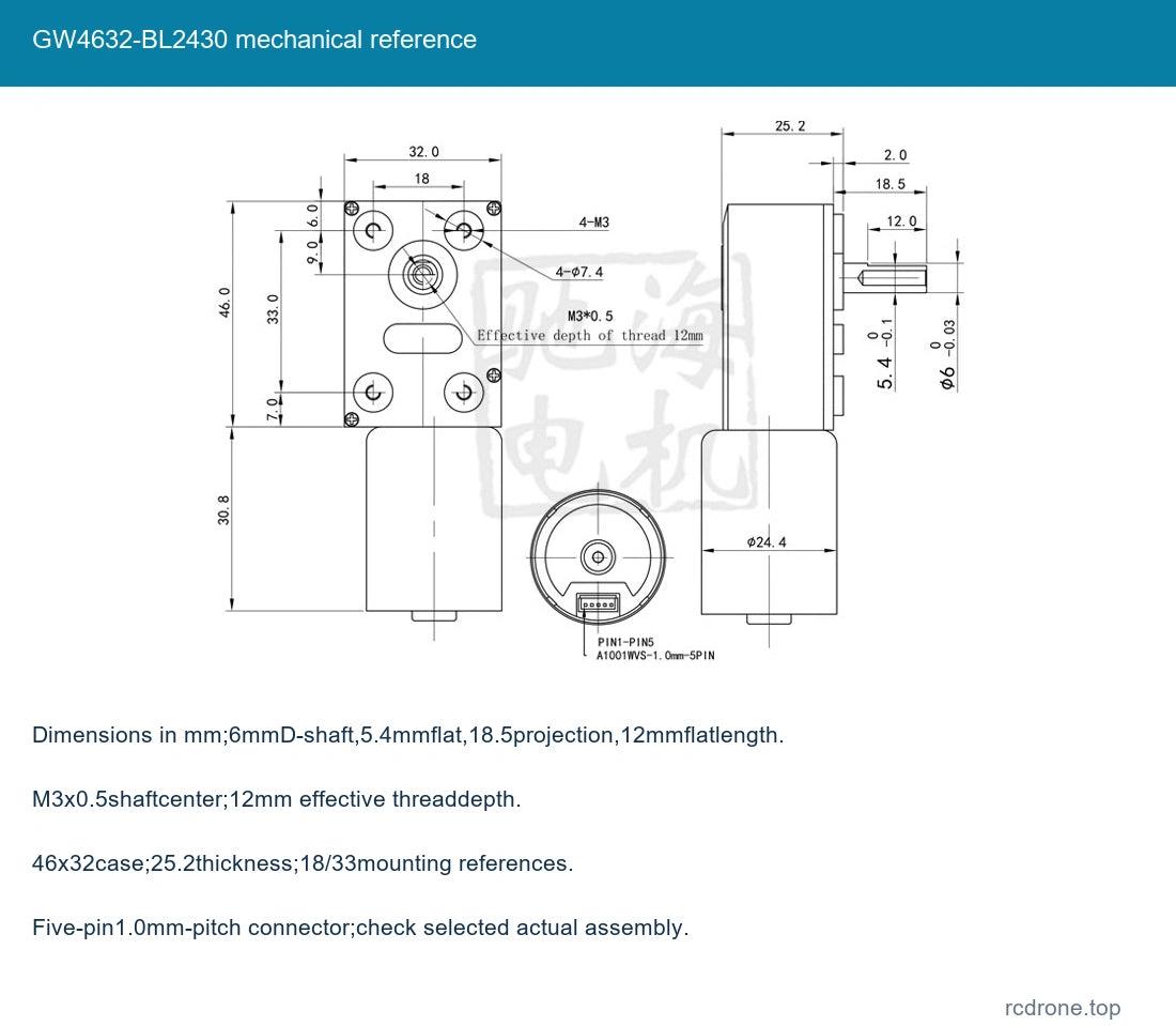GW4632-BL2430 mechanical reference