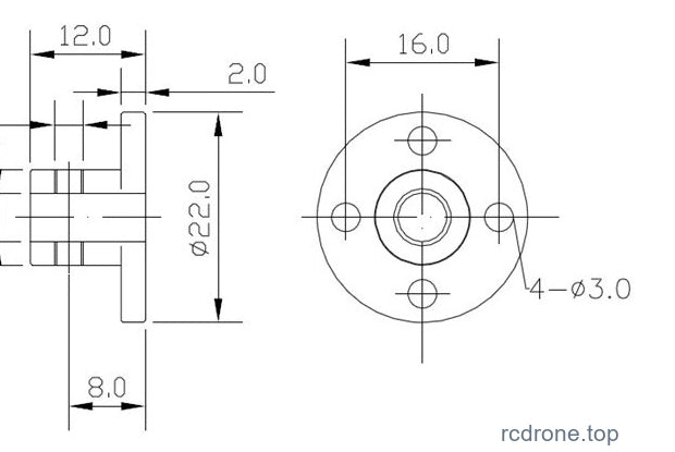 Original 3–6mm flange geometry - see complete English dimensions