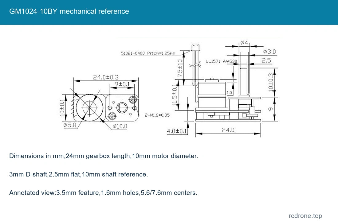 GM1024-10BY mechanical reference