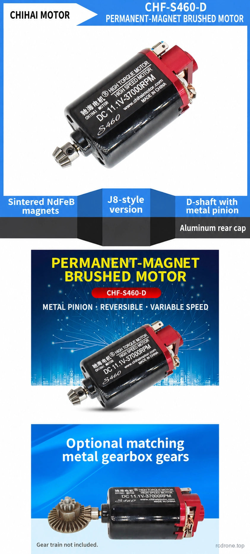 S460 motor and gear interface