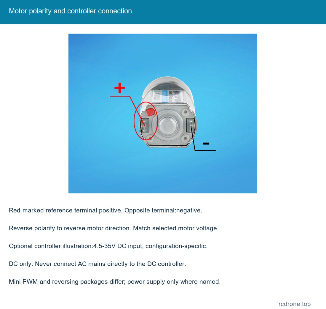 Motor polarity and controller connection