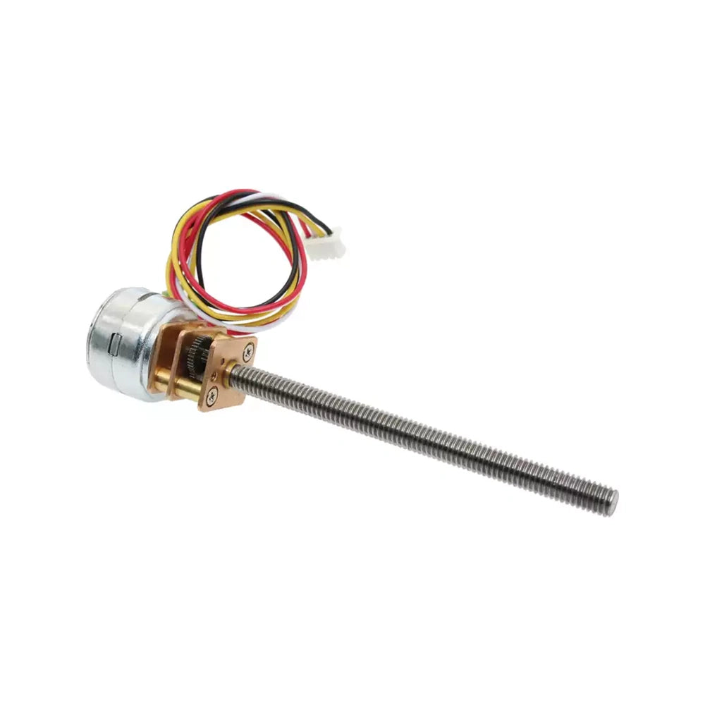 M4 threaded-shaft stepper motor opposite angled view