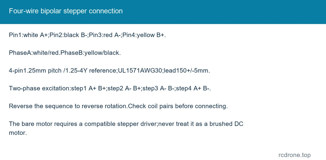 Four-wire bipolar stepper connection