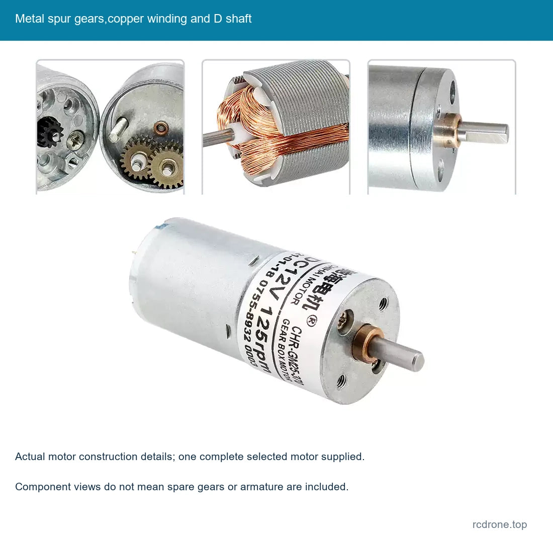 Metal spur gears,copper winding and D shaft