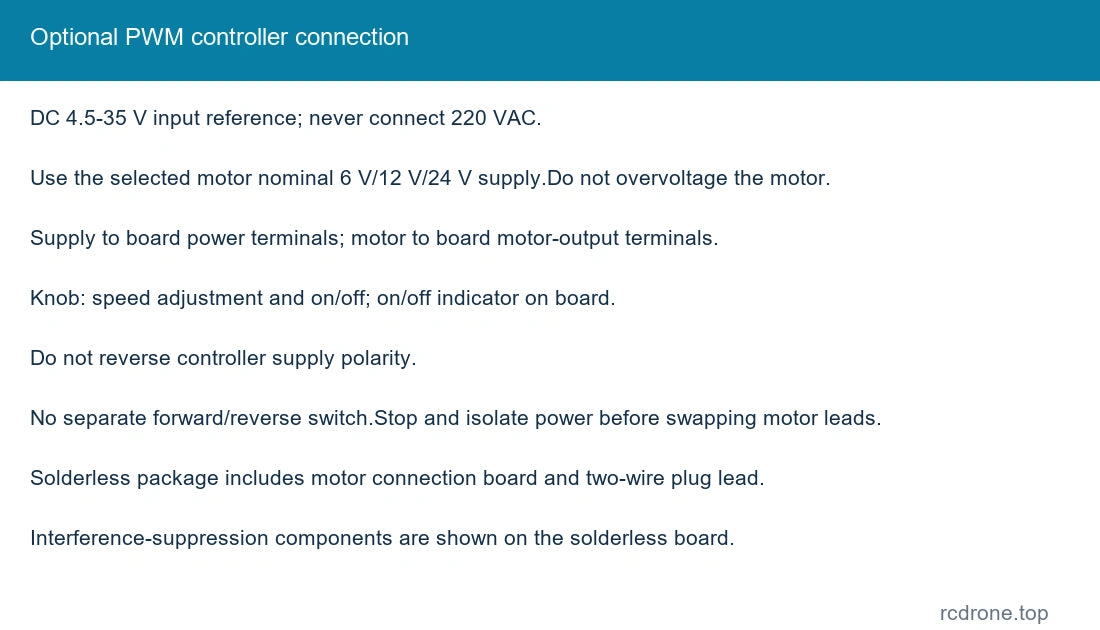 Optional PWM controller connection