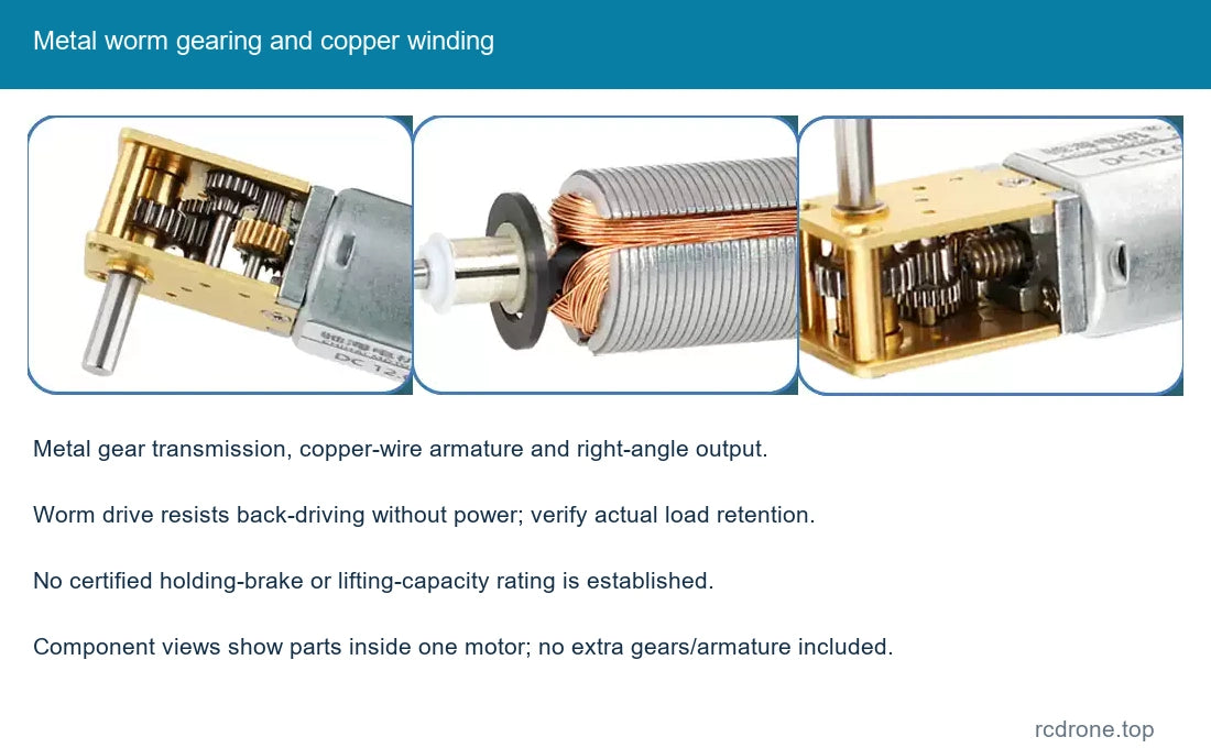 Metal worm gearing and copper winding