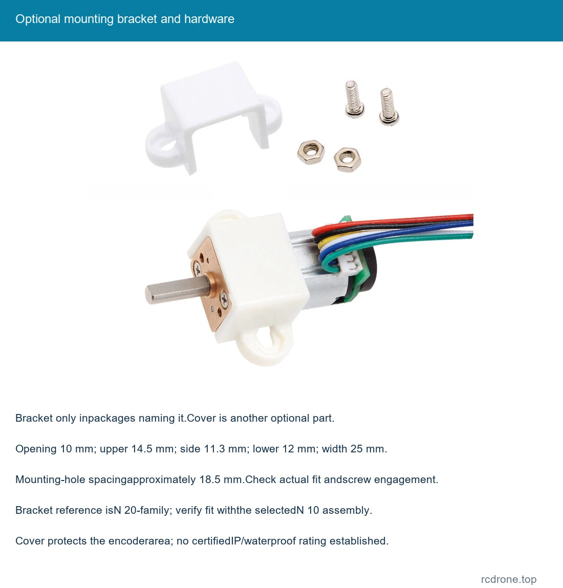 Optional mounting bracket and hardware