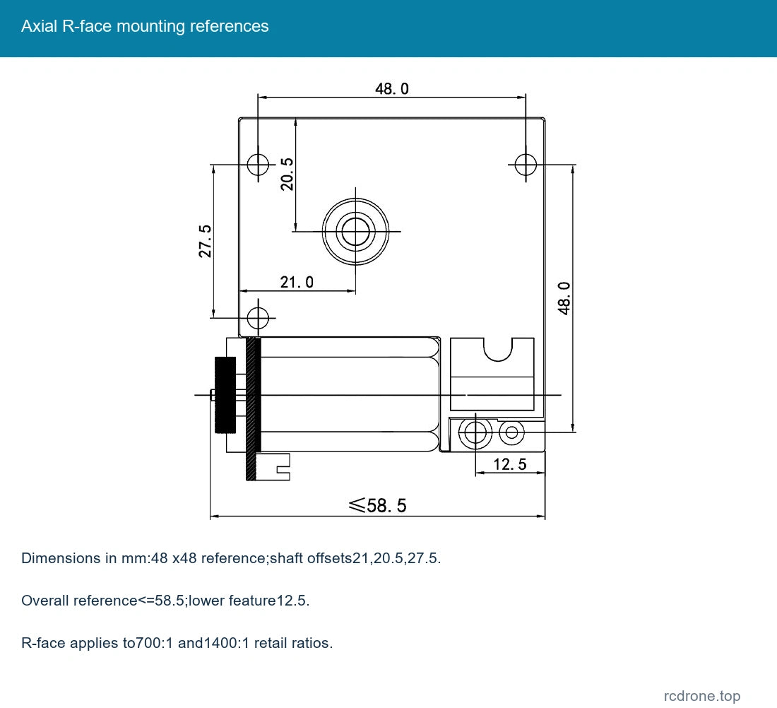 Axial R-face mounting references