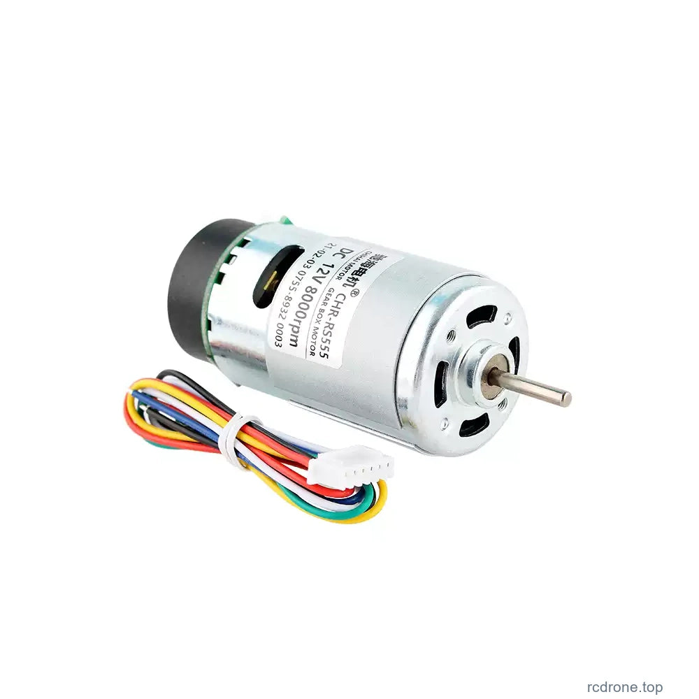 RS555 Hall encoder motor front and output shaft