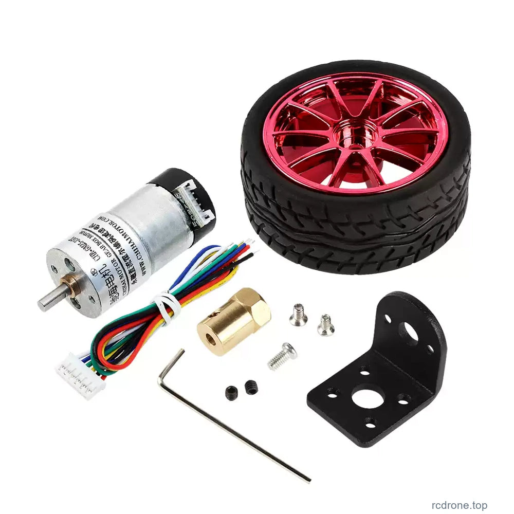 Red road-tread65mm wheel kit with covered Hall motor