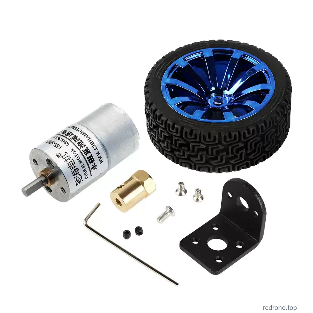 Blue high-grip65mm wheel kit with covered Hall motor