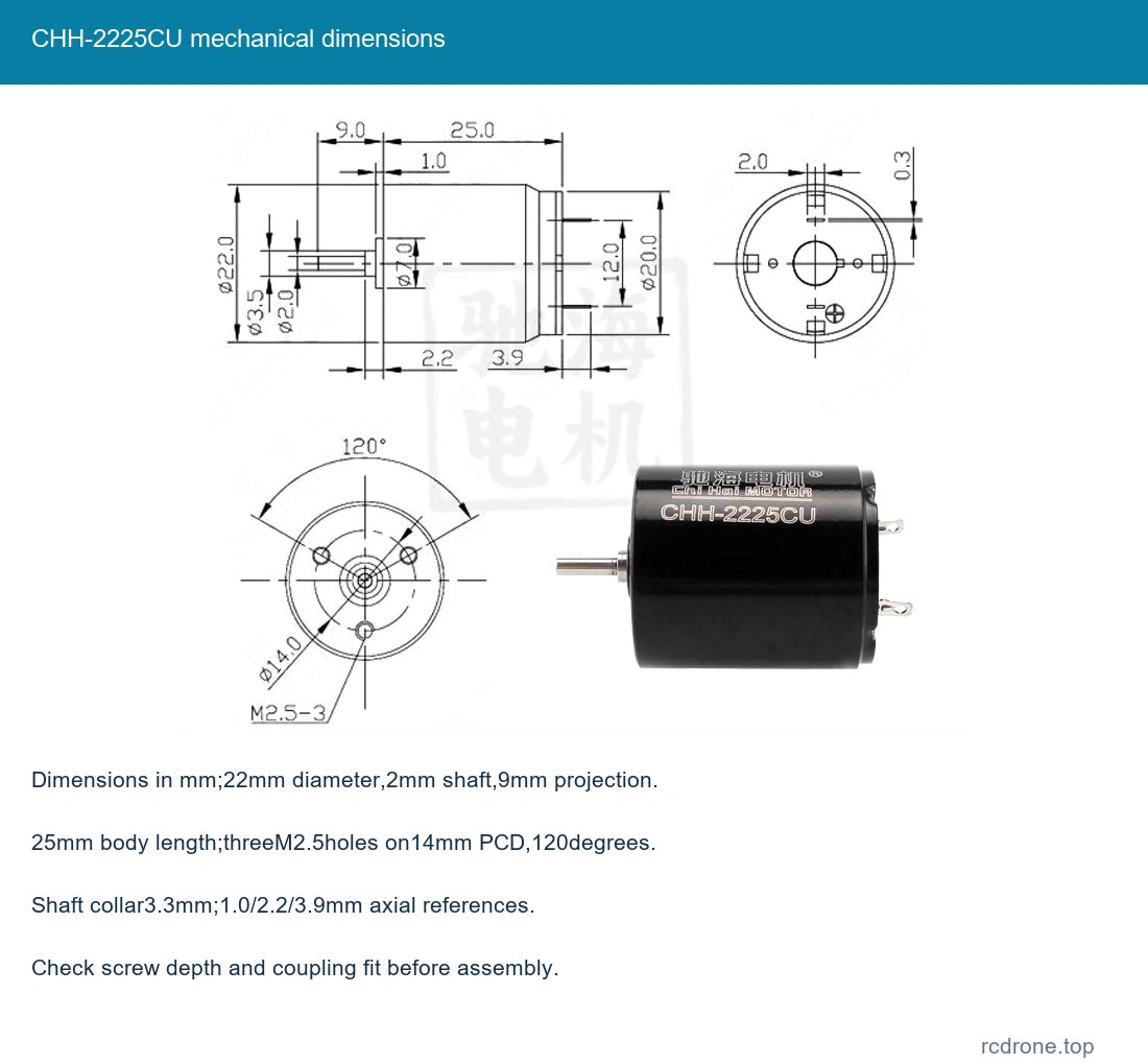 CHH-2225CU mechanical dimensions