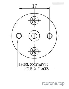 Original front mounting drawing: 17 mm spacing and two M3 tapped holes