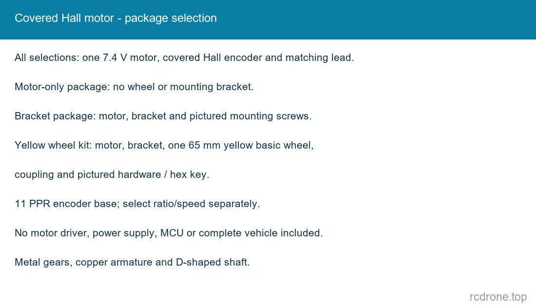 Covered Hall motor - package selection