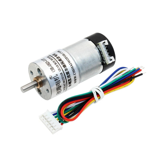 Covered Hall encoder motor with matching six-wire lead