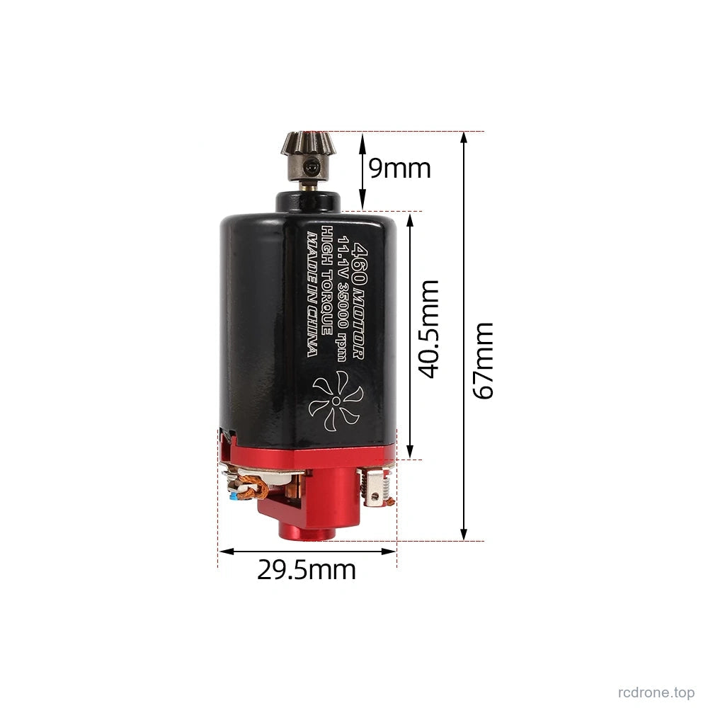 06 S460 Cyclone / High Torque motor and shaft dimensions
