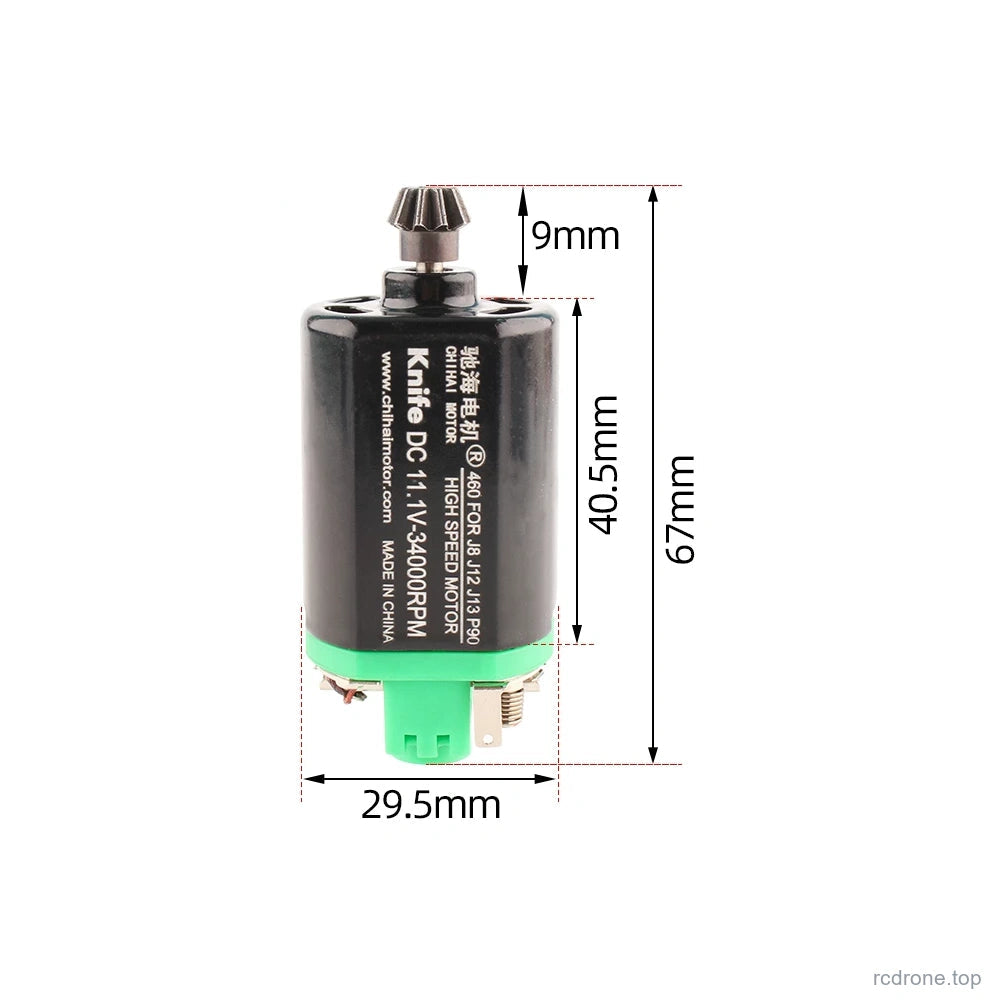 08 Green Demon / Standard Pinion motor and shaft dimensions
