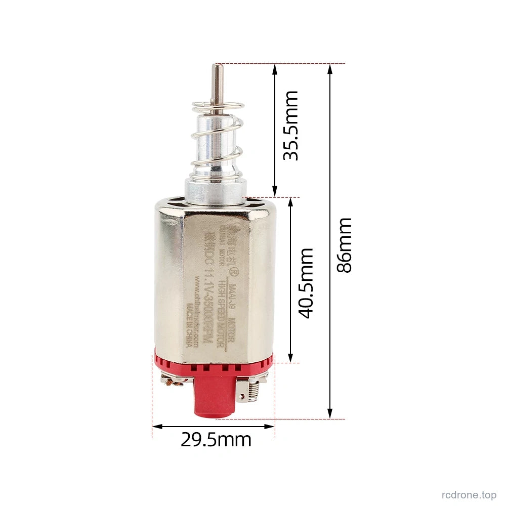 14 Red / Sintered NdFeB / J9 motor and shaft dimensions