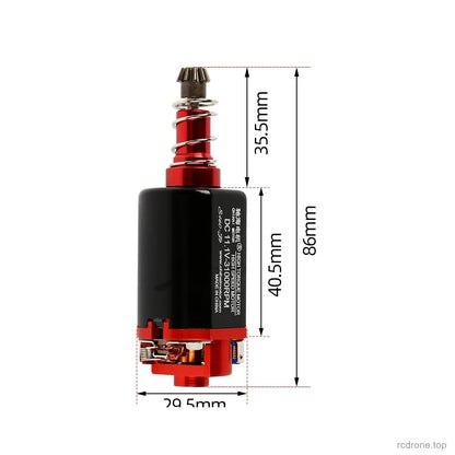 15 S460 Red / Aluminum Cap / J9 motor and shaft dimensions